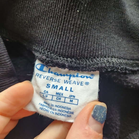 CHAMPION Logo Spellout Reverse Weave Streetwear Sweatpants Black White Small - Picture 2 of 8